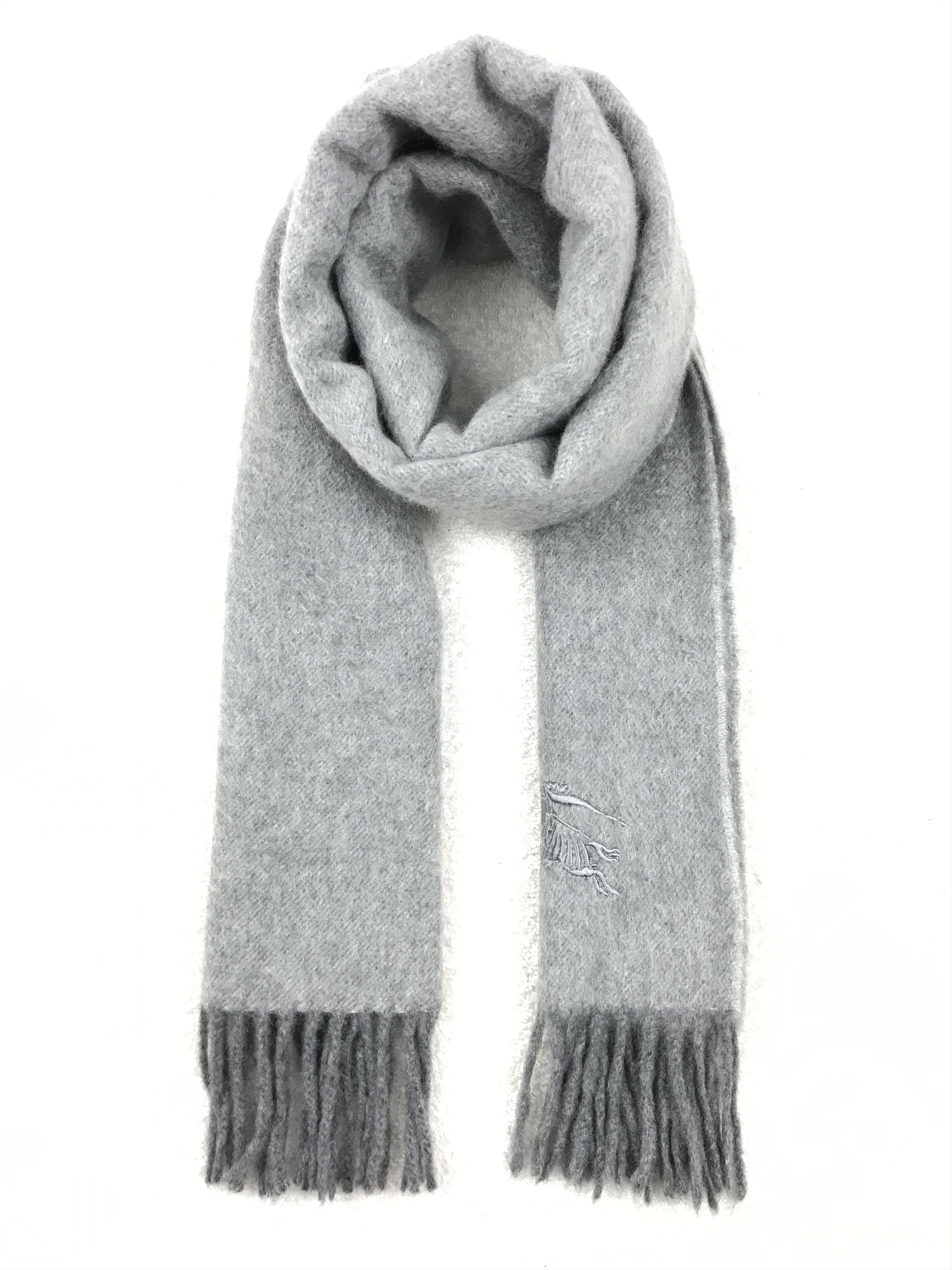 B1324 Vintage Burberry Scarf Muffler Pure Wool Cashmere