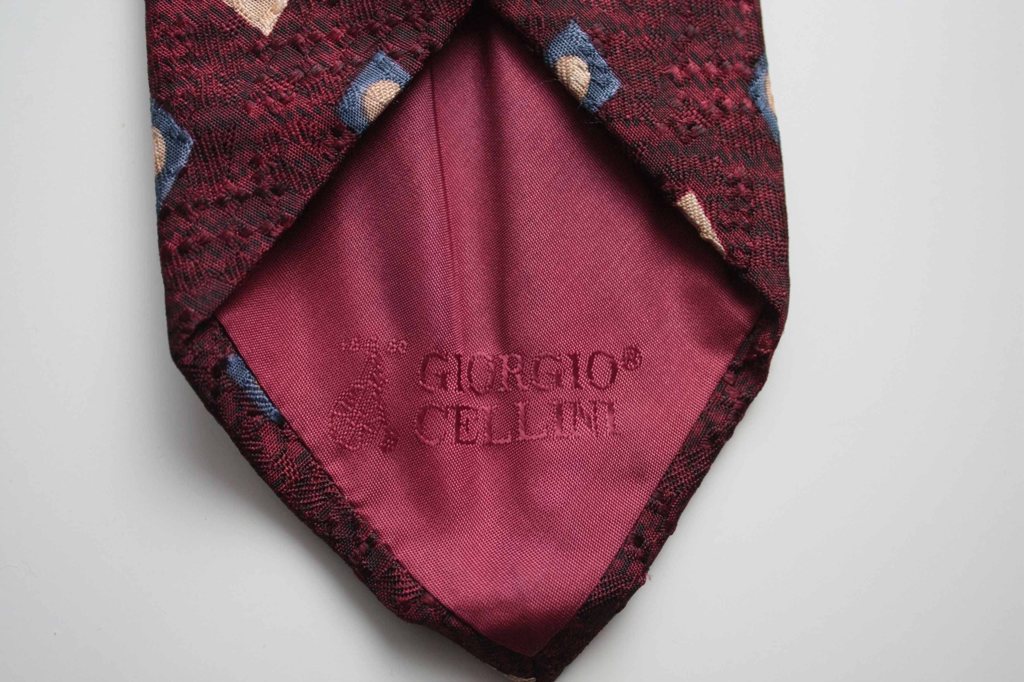 Vintage Giorgio Cellini Made In Italy Burgundy Silk Tie Size ONE SIZE - 3 Thumbnail