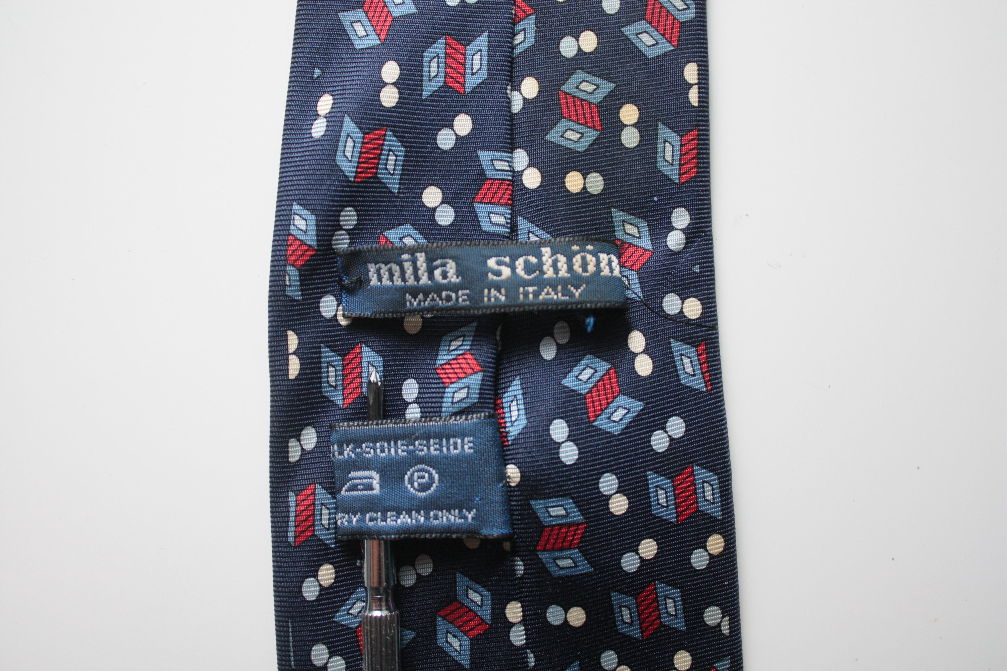 Mila Schon Mila Schon Navy Silk Tie Made In Italy Size ONE SIZE - 4 Thumbnail