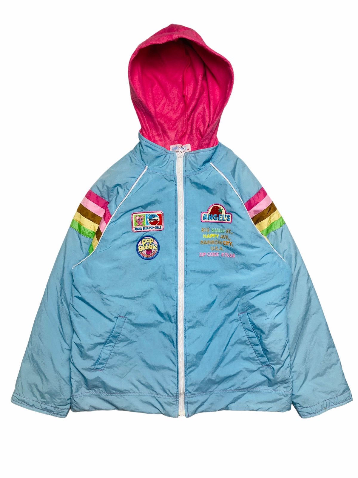 1990s Angel Blue - Double Liner Hoodied Fun Jacket
