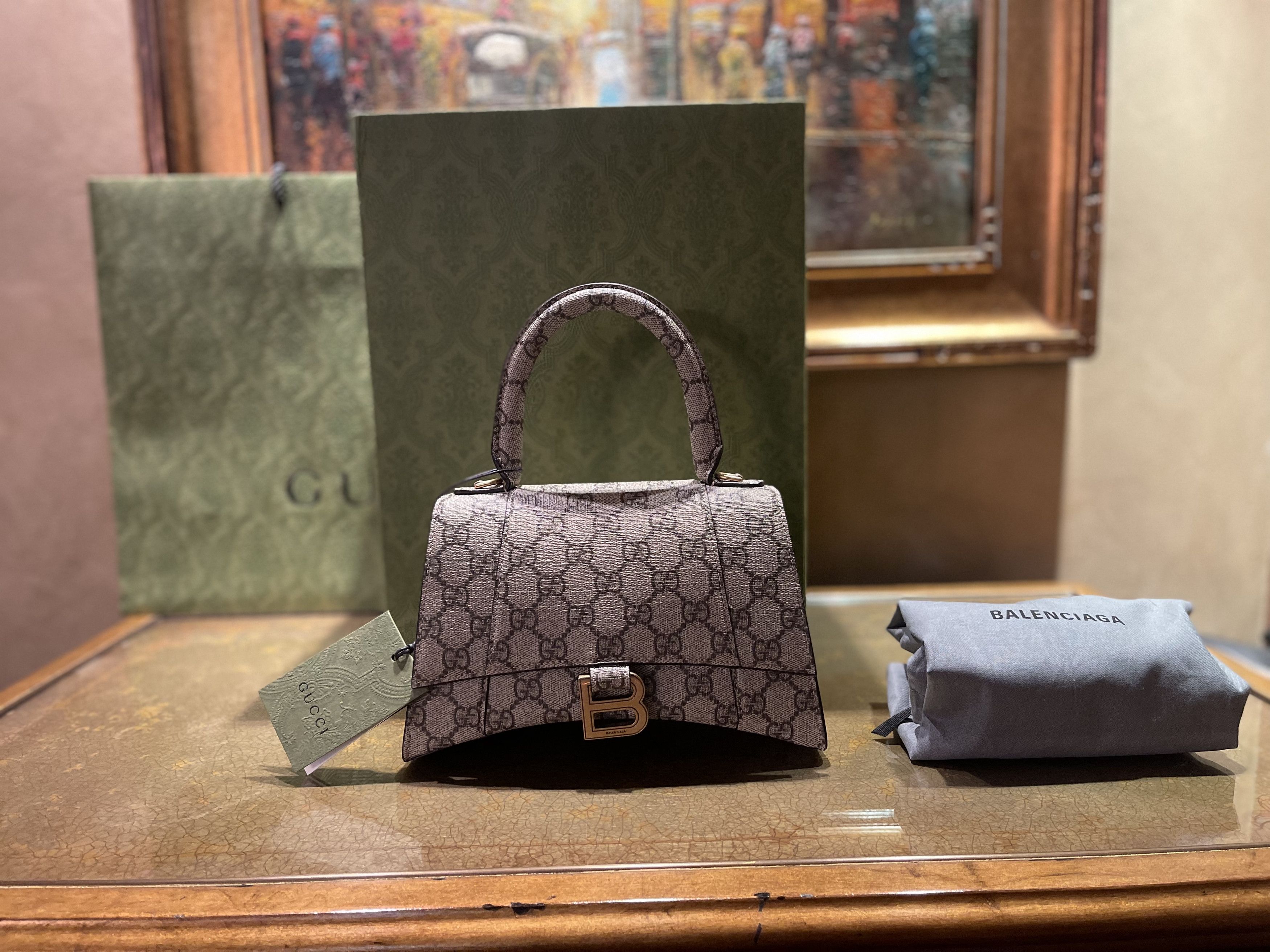 Balenciaga × Gucci GUCCI x BALENCIAGA THE HACKER PROJECT SMALL HOURGLASS BAG Size ONE SIZE - 15 Thumbnail