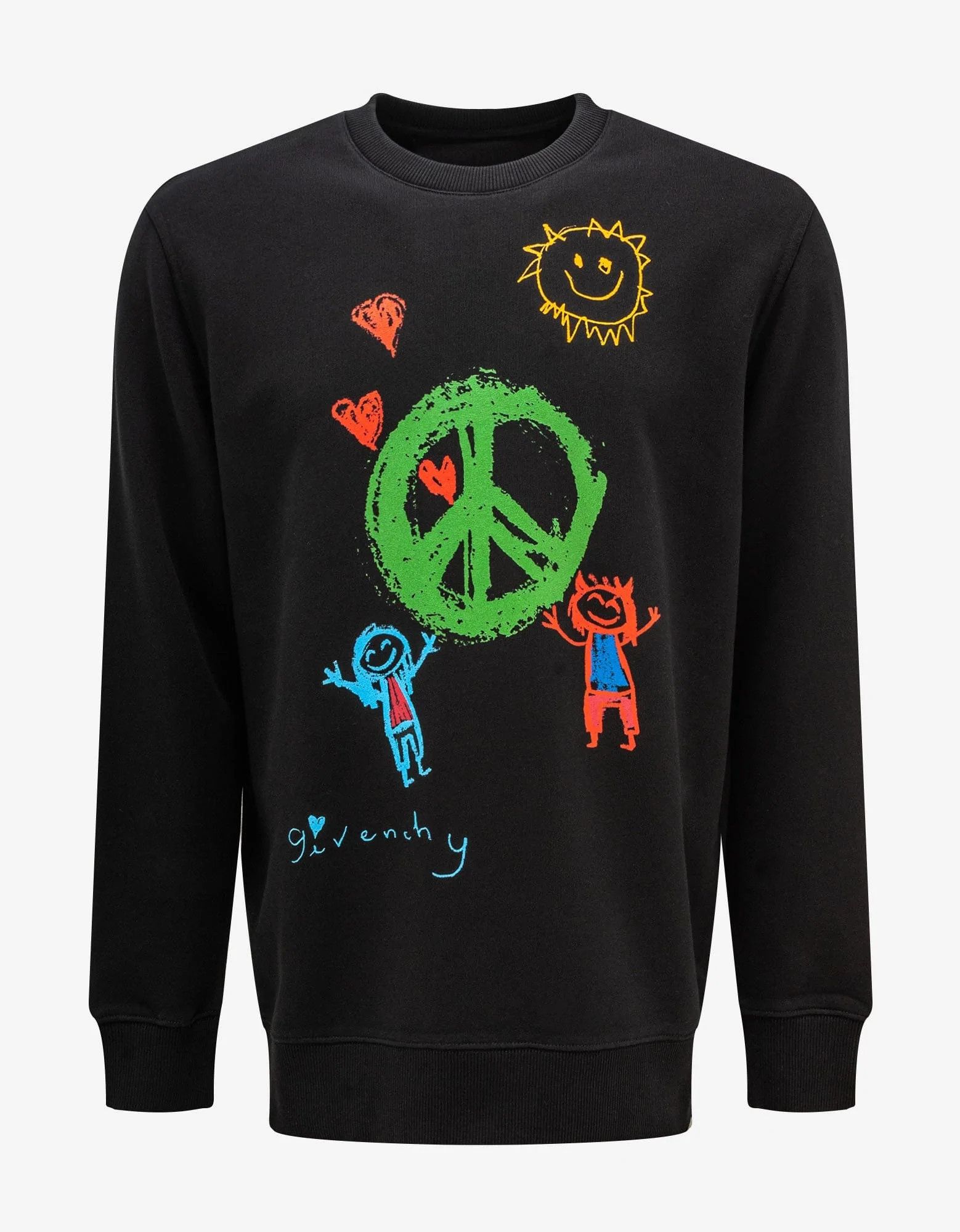 Black Peace Graphic Print Sweatshirt