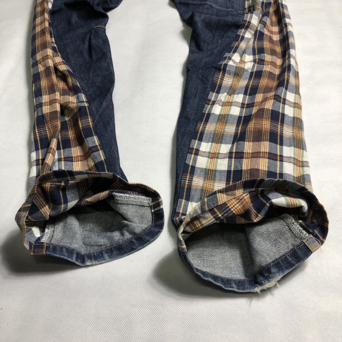 Japanese Brand Rare! Breath 🇯🇵 Cut & Sewn Bondage Rebuild Flannel Jeans Size US 32 / EU 48 - 7 Thumbnail