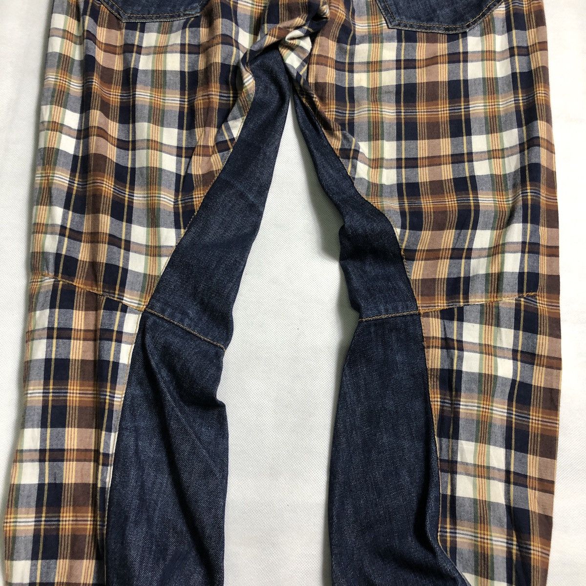 Japanese Brand Rare! Breath 🇯🇵 Cut & Sewn Bondage Rebuild Flannel Jeans Size US 32 / EU 48 - 12 Thumbnail