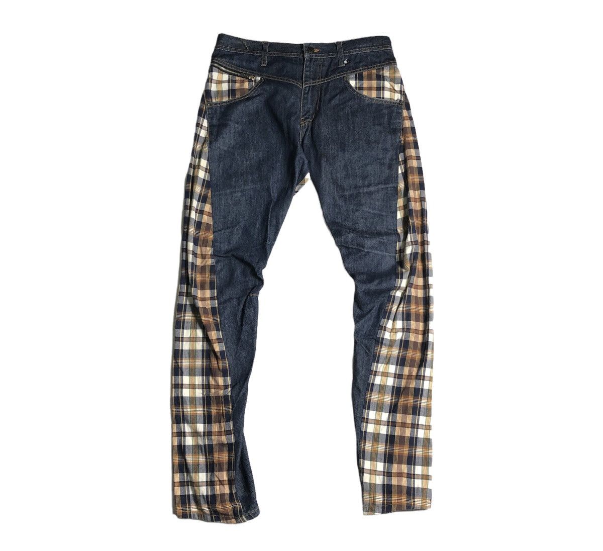 Japanese Brand Rare! Breath 🇯🇵 Cut & Sewn Bondage Rebuild Flannel Jeans Size US 32 / EU 48 - 2 Thumbnail