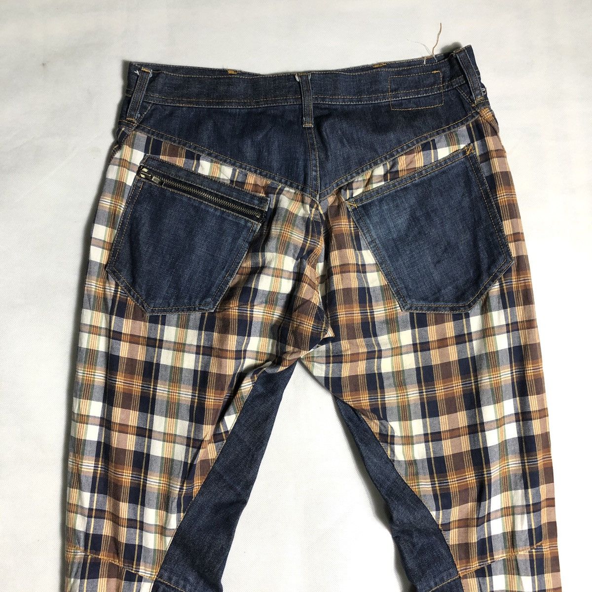 Japanese Brand Rare! Breath 🇯🇵 Cut & Sewn Bondage Rebuild Flannel Jeans Size US 32 / EU 48 - 8 Thumbnail