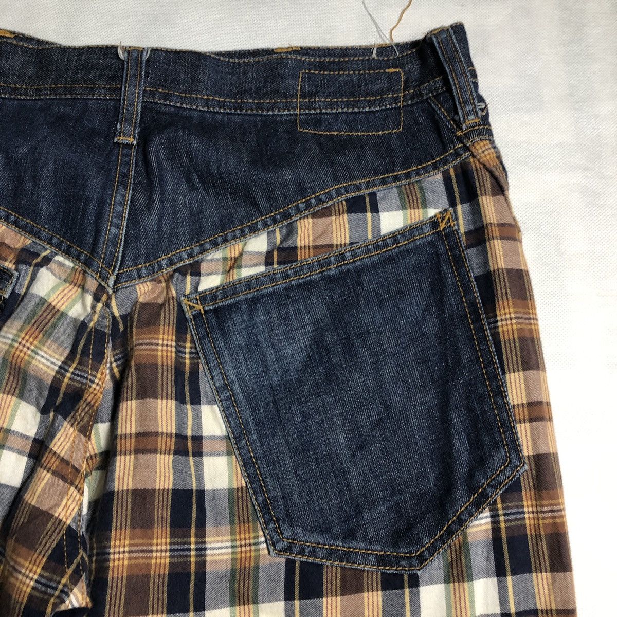 Japanese Brand Rare! Breath 🇯🇵 Cut & Sewn Bondage Rebuild Flannel Jeans Size US 32 / EU 48 - 11 Thumbnail