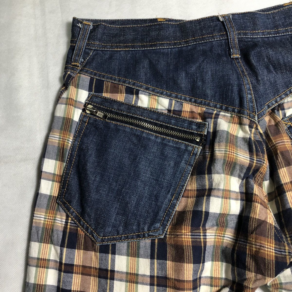 Japanese Brand Rare! Breath 🇯🇵 Cut & Sewn Bondage Rebuild Flannel Jeans Size US 32 / EU 48 - 10 Thumbnail