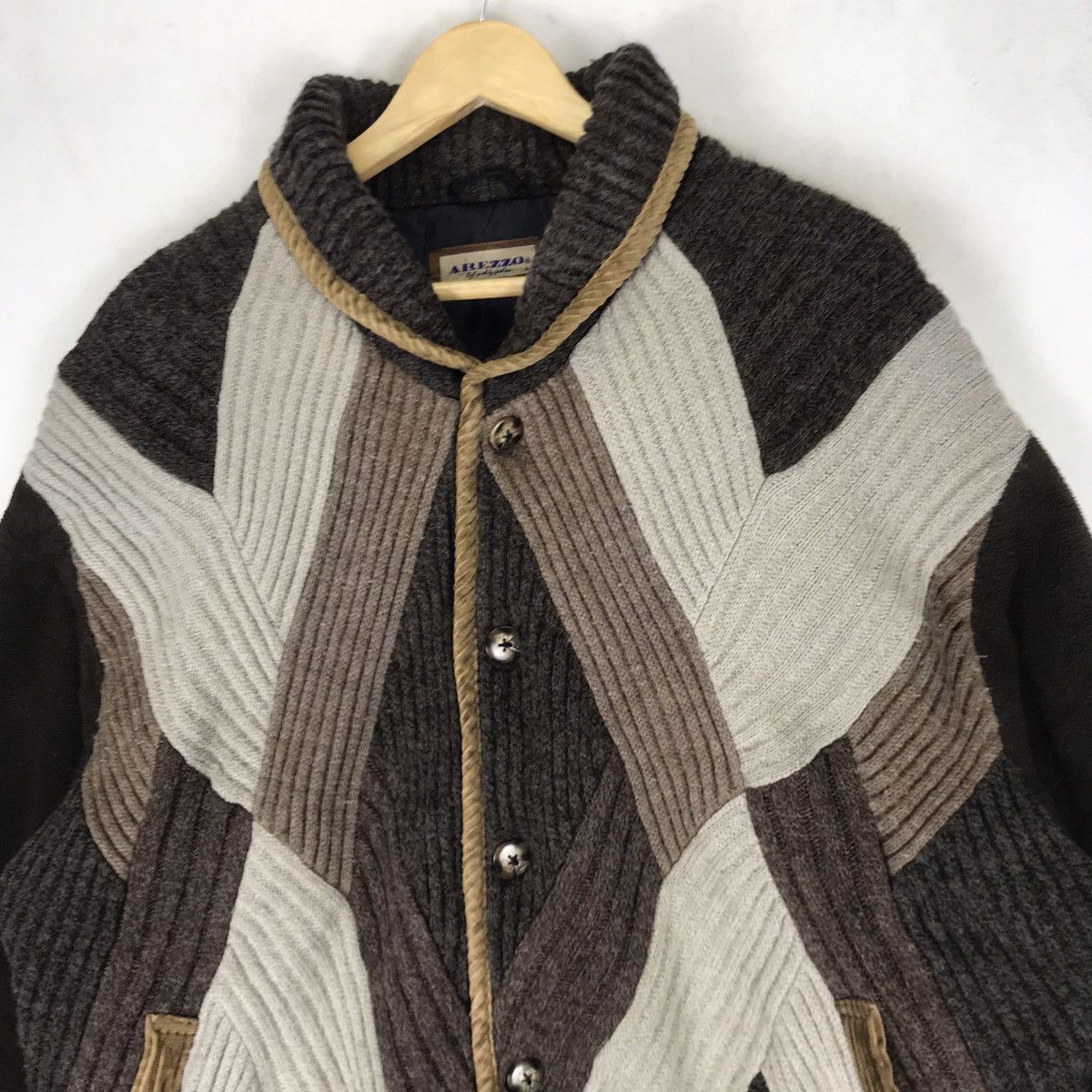 Japanese Brand Japanese Brand Arezzo Oversize Cable Knitwear Fleece Jacket Size US L / EU 52-54 / 3 - 10 Thumbnail