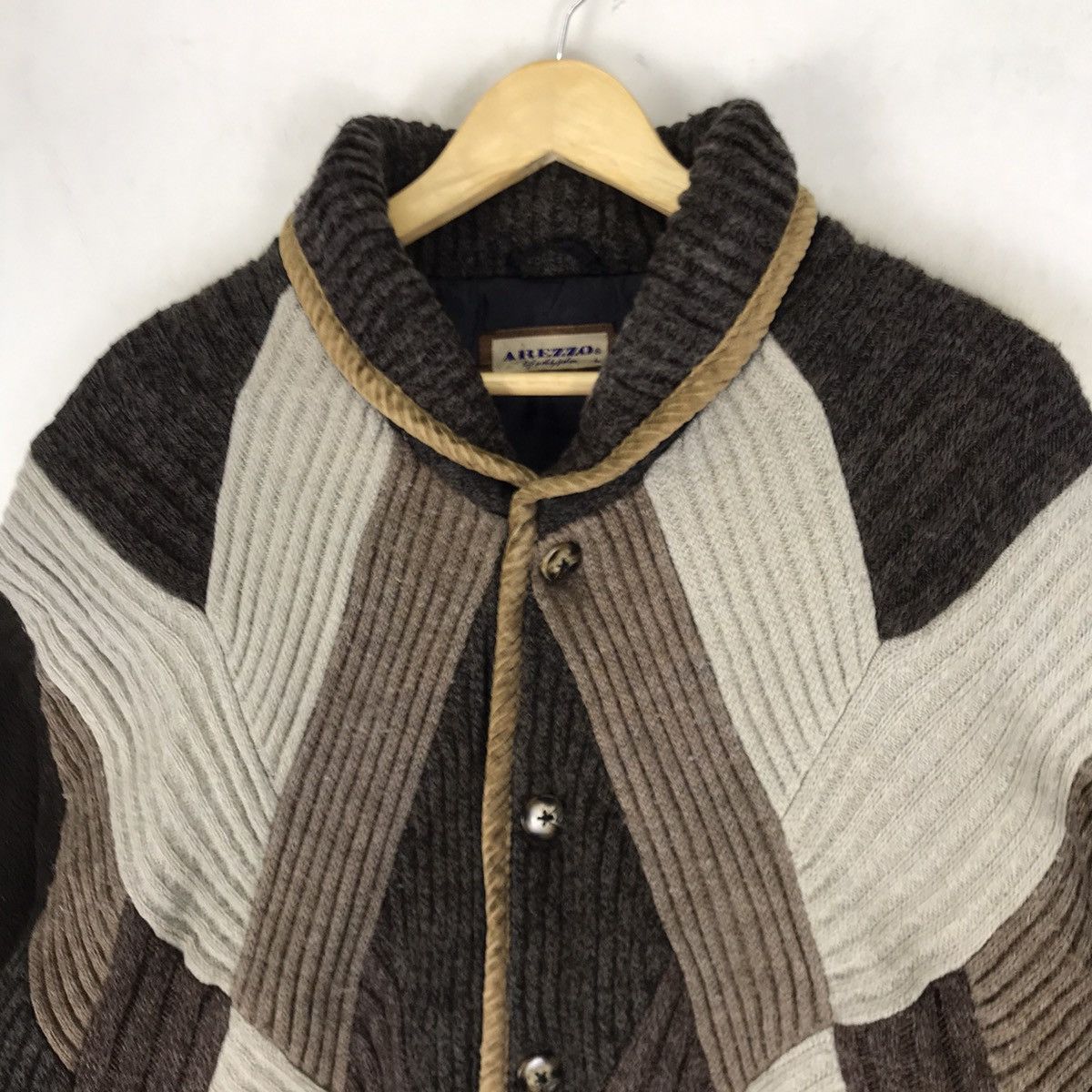 Japanese Brand Japanese Brand Arezzo Oversize Cable Knitwear Fleece Jacket Size US L / EU 52-54 / 3 - 6 Thumbnail
