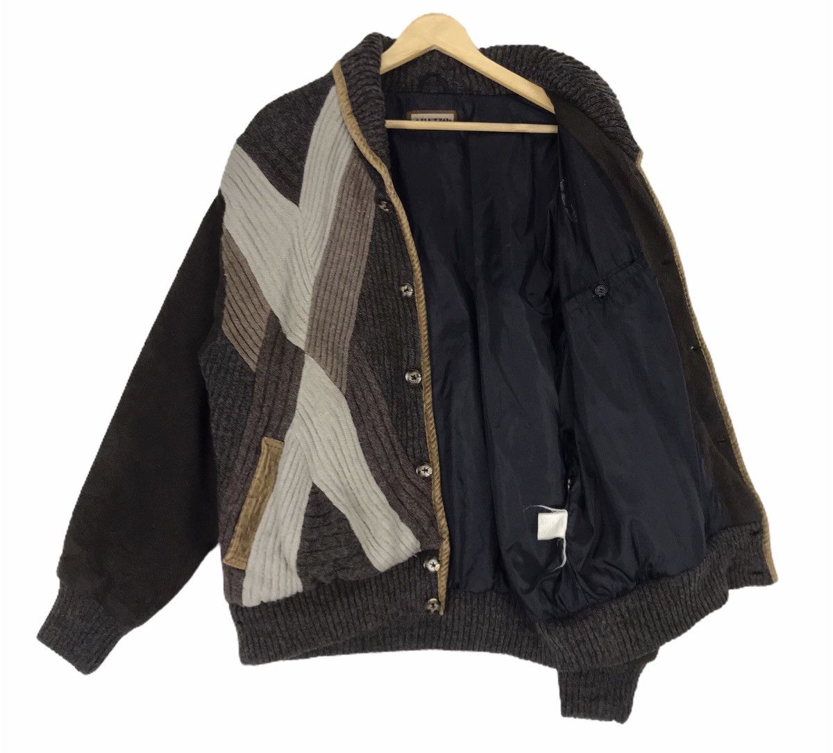 Japanese Brand Japanese Brand Arezzo Oversize Cable Knitwear Fleece Jacket Size US L / EU 52-54 / 3 - 2 Thumbnail