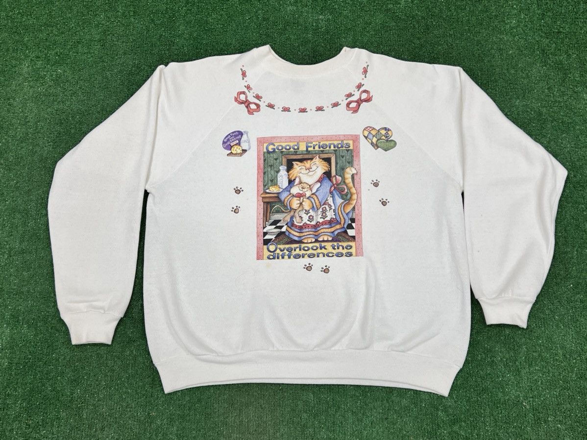 Hanes Vintage 90s Good Friends Crewneck Sweatshirt Size XL / US 12-14 / IT 48-50 - 1 Thumbnail