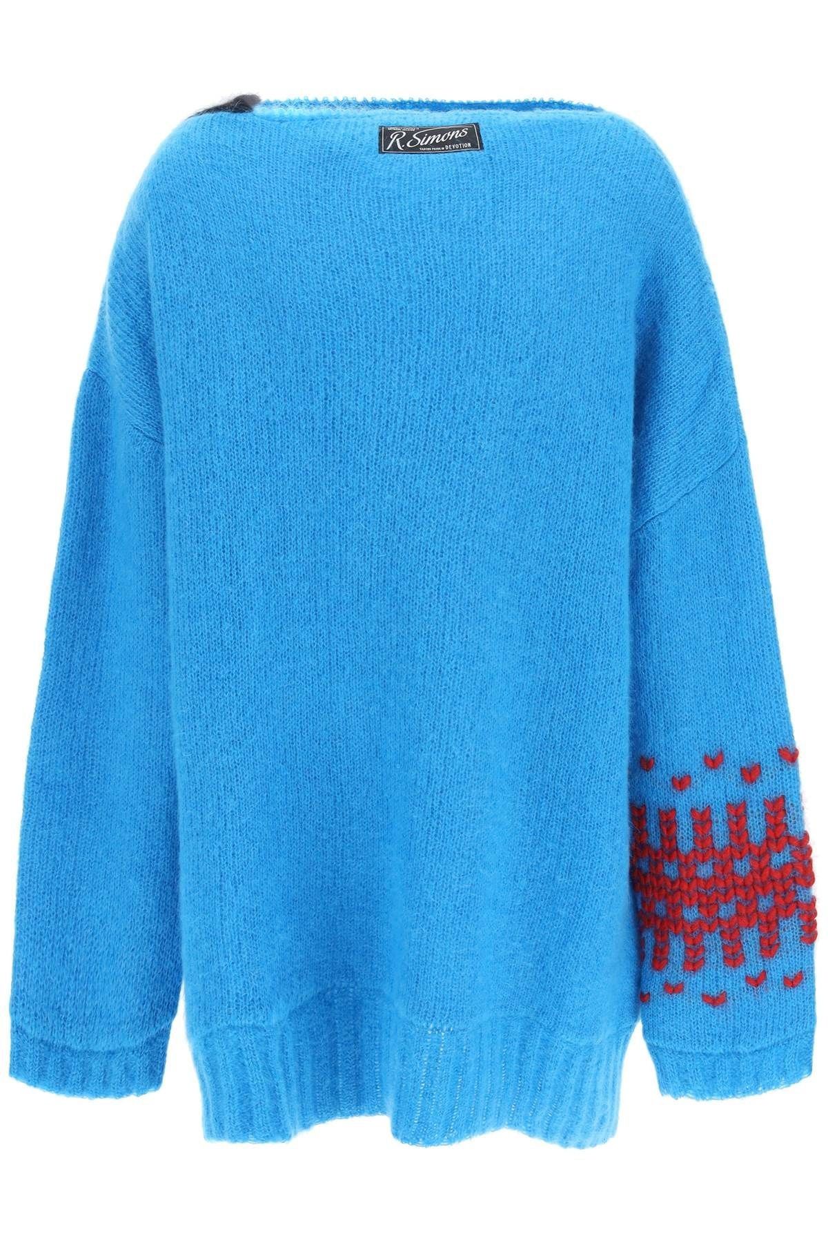Raf Simons BNWT Oversized David Lynch Blue Velvet Patch Knit