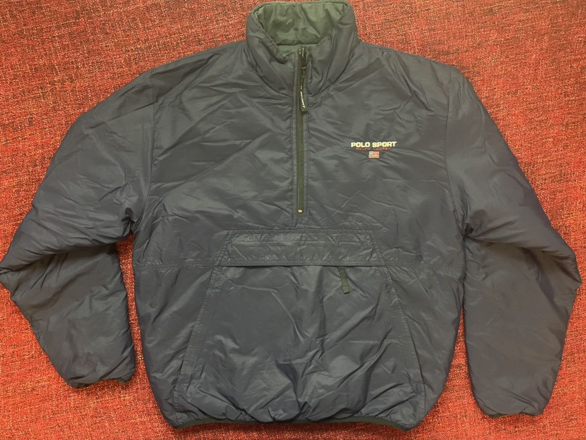 90'S Ralph Lauren CHAPS Anorak Jacket Men's L size Vintage polyester black type Vintage Second Hand