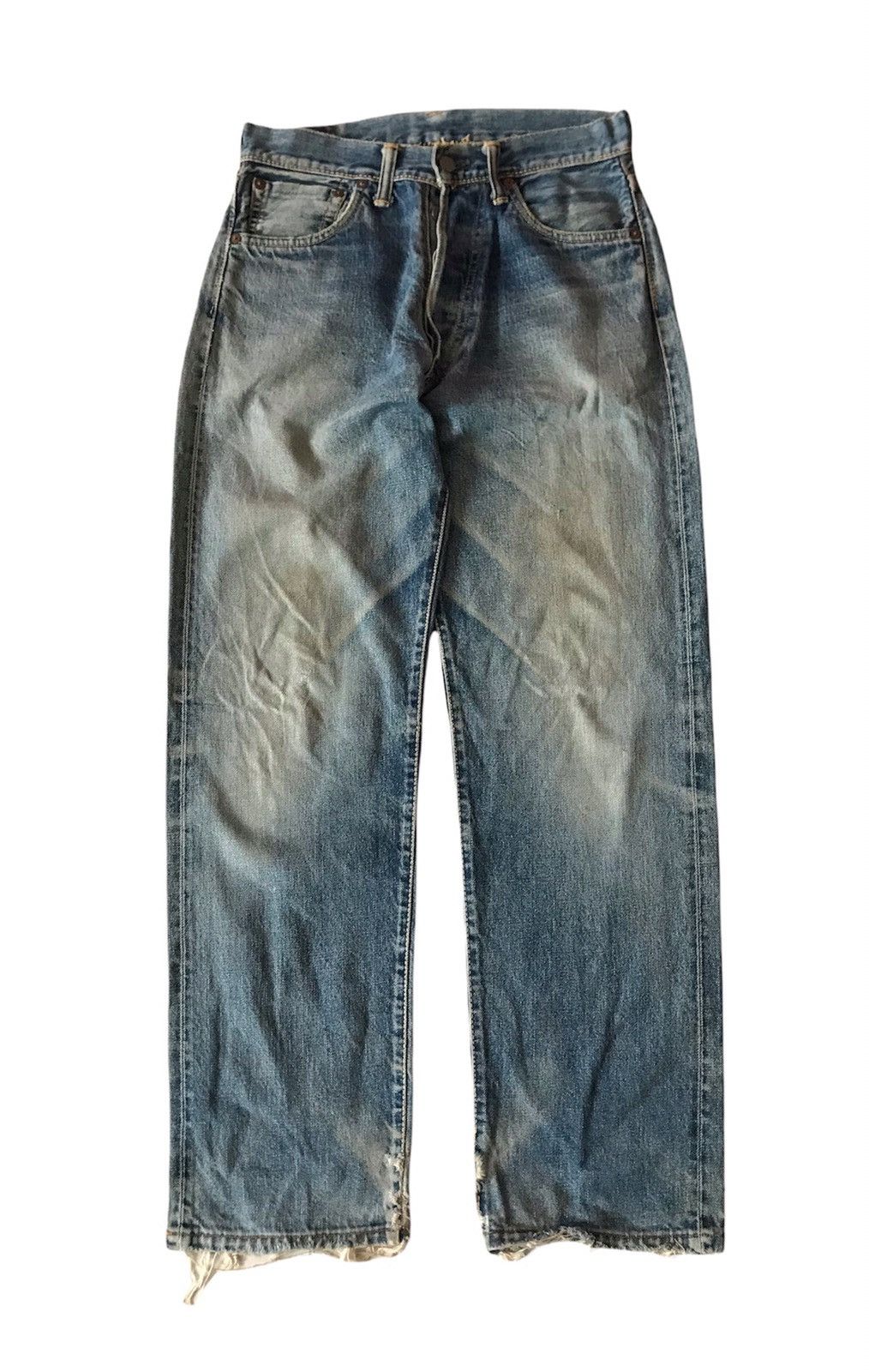 EVISU BY YAMANE DISTRESSED SELVEDGE JEANS