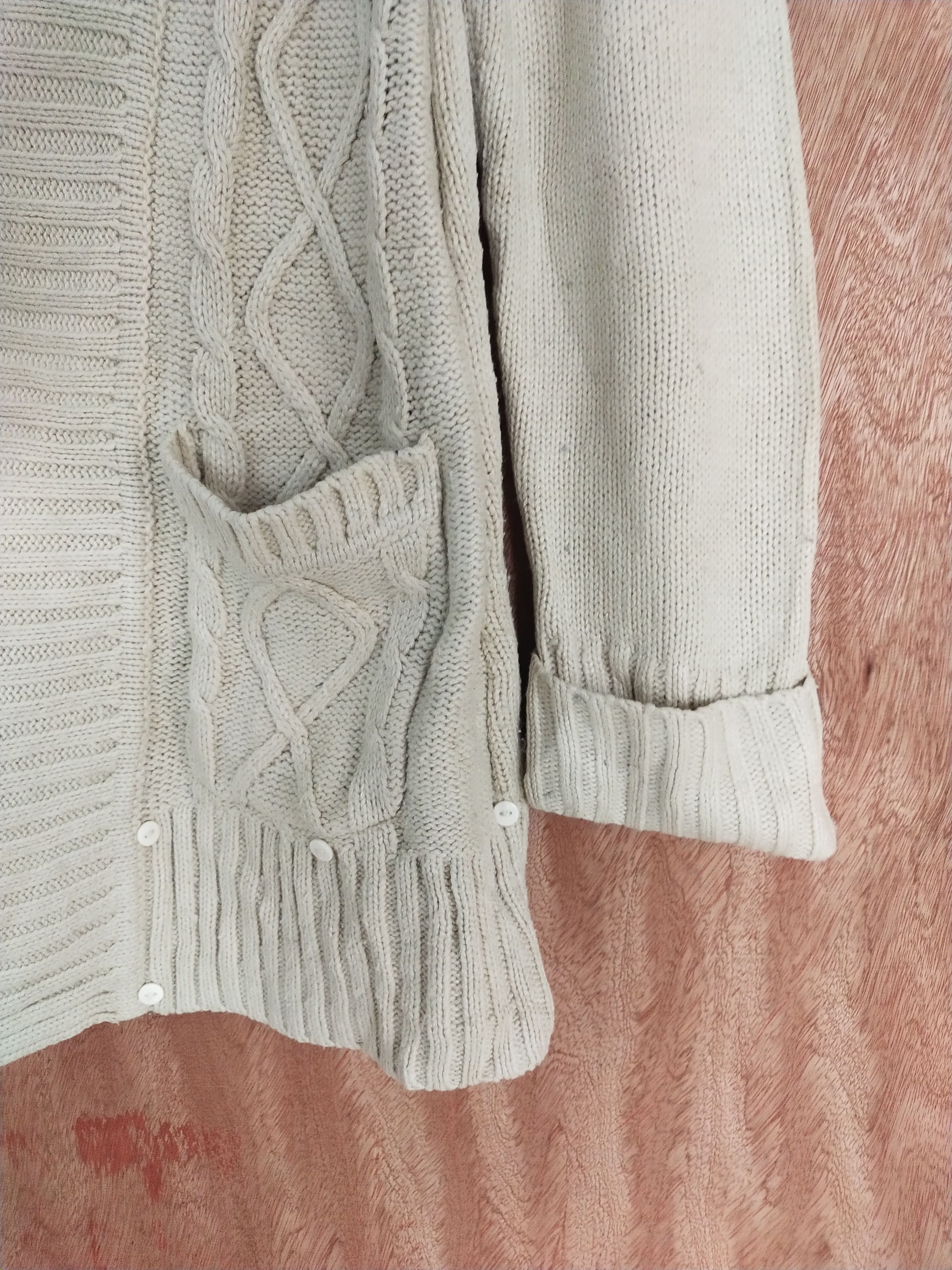 Japanese Brand Axes Femme cream aran isle knitwear cardigan #S155 Size US M / EU 48-50 / 2 - 4 Thumbnail