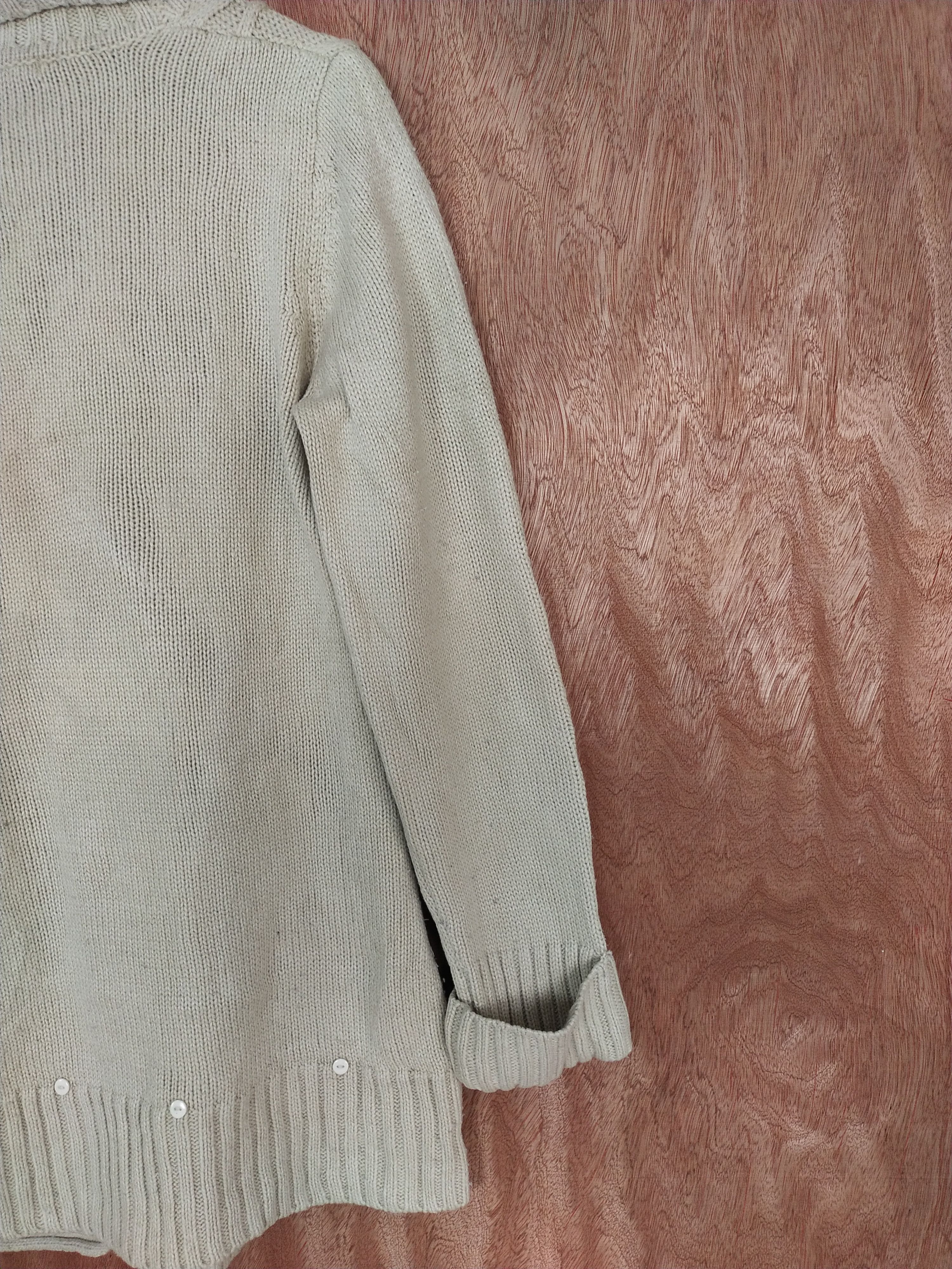 Japanese Brand Axes Femme cream aran isle knitwear cardigan #S155 Size US M / EU 48-50 / 2 - 10 Thumbnail