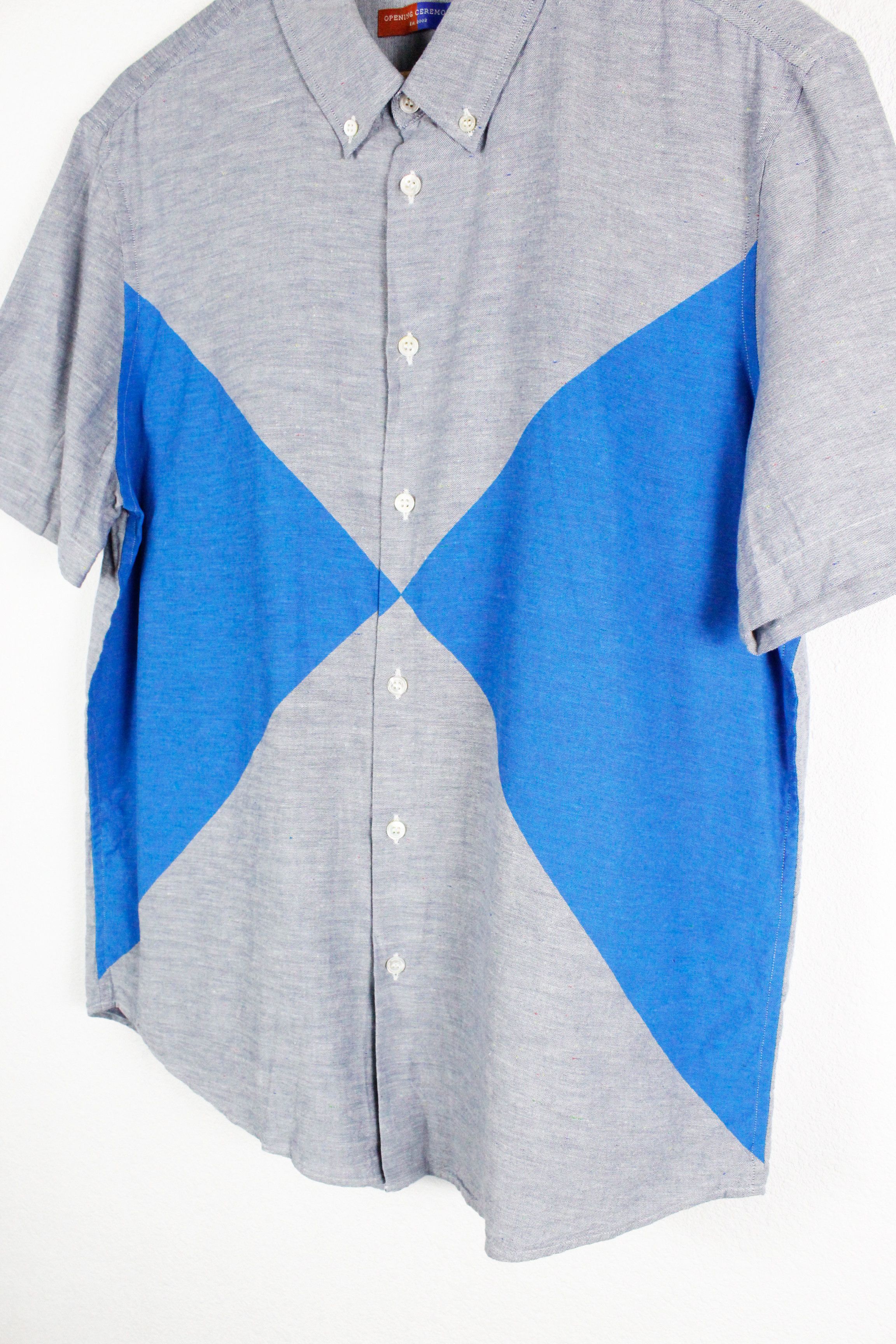 Opening Ceremony Opening Ceremony Blue Block Color S/S Oxford Shirt Size US XL / EU 56 / 4 - 3 Thumbnail