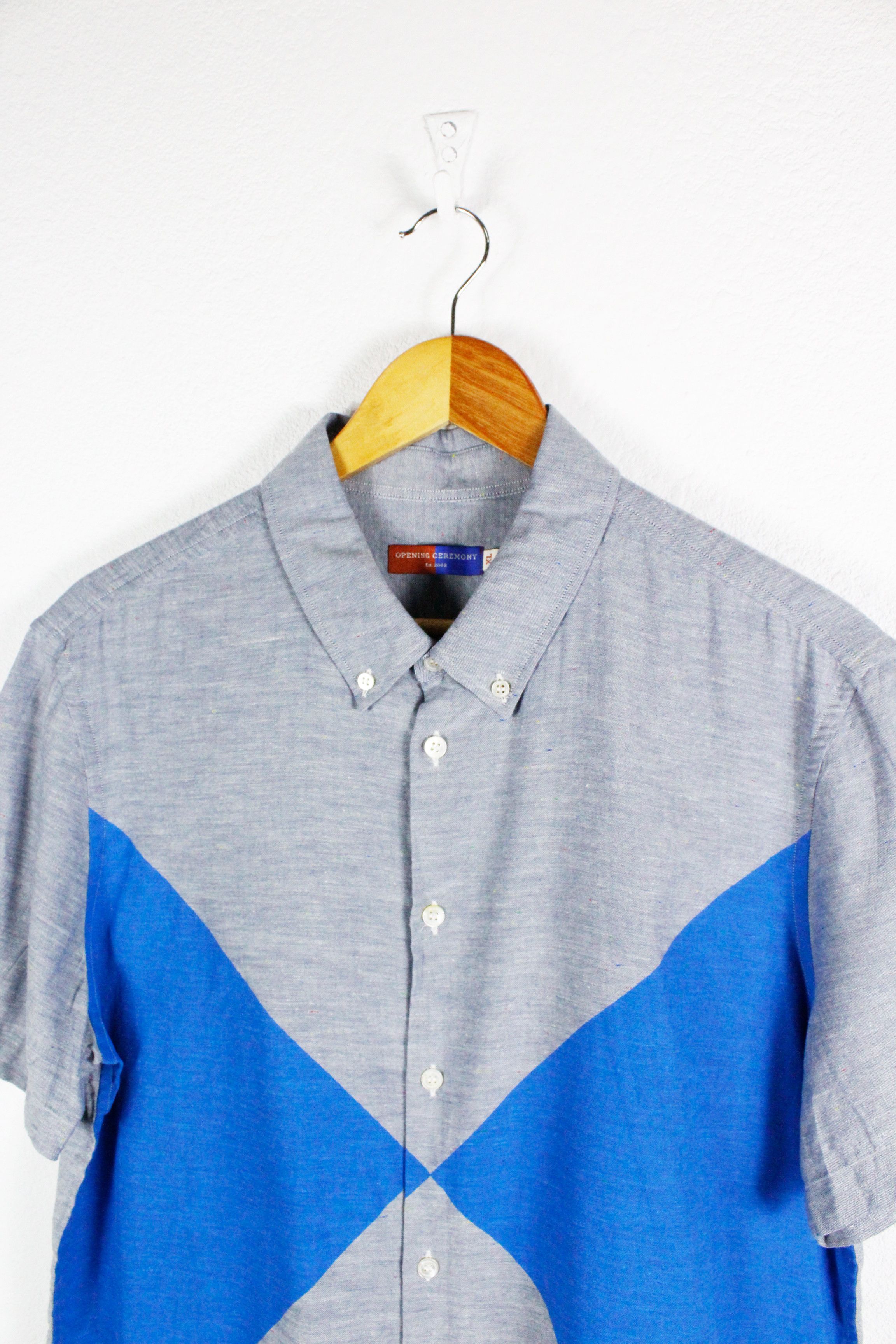 Opening Ceremony Opening Ceremony Blue Block Color S/S Oxford Shirt Size US XL / EU 56 / 4 - 2 Thumbnail