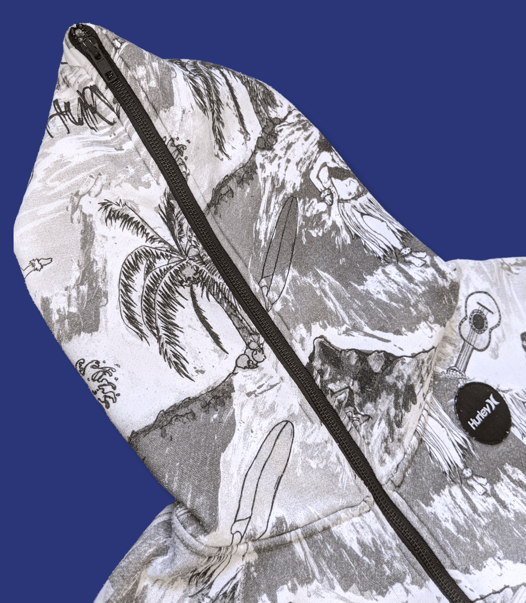 Hurley × Vintage Vintage Hurley Surfboard Hawaii Fullprint Hoodie Size US M / EU 48-50 / 2 - 5 Thumbnail