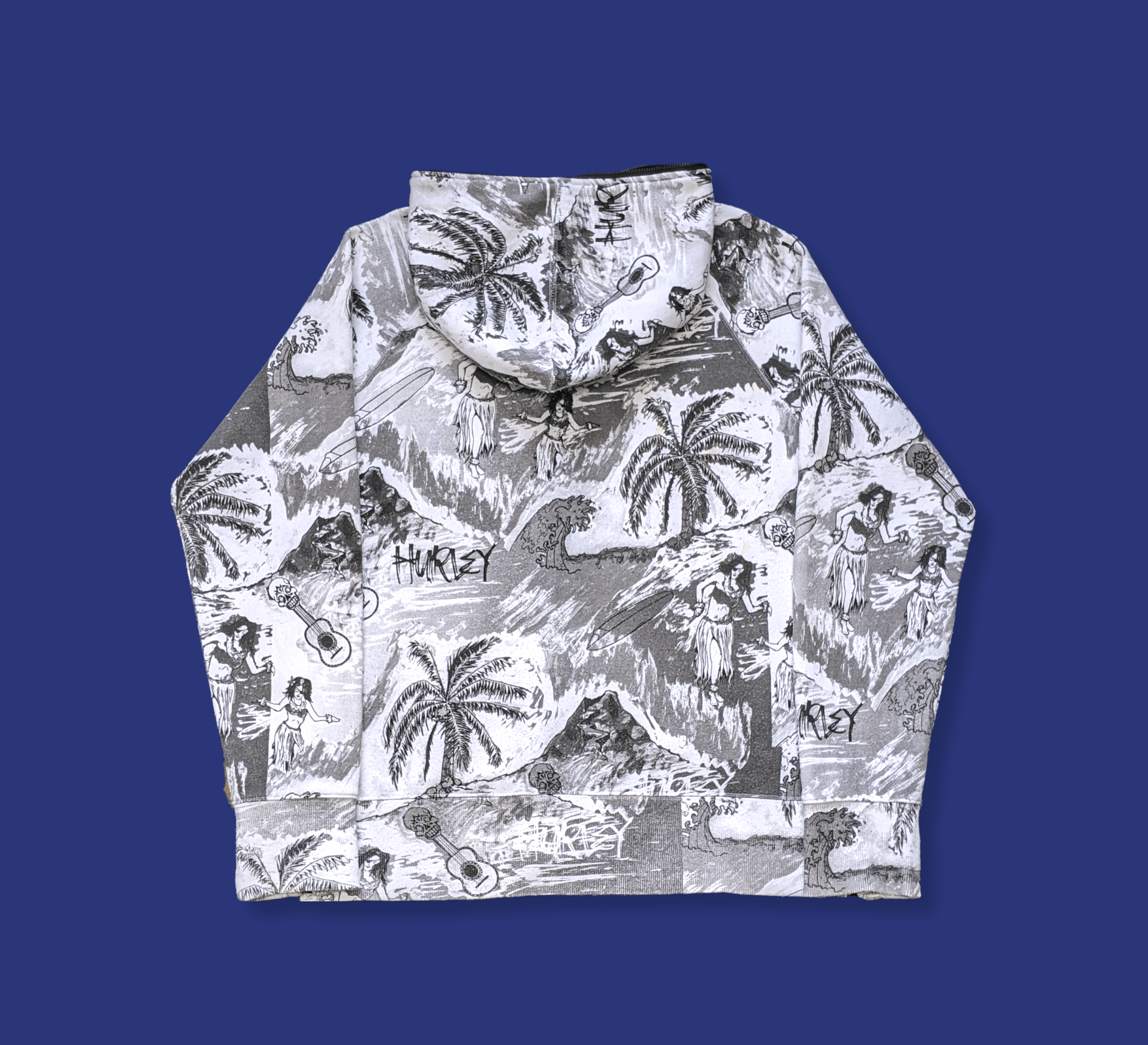 Hurley × Vintage Vintage Hurley Surfboard Hawaii Fullprint Hoodie Size US M / EU 48-50 / 2 - 2 Thumbnail