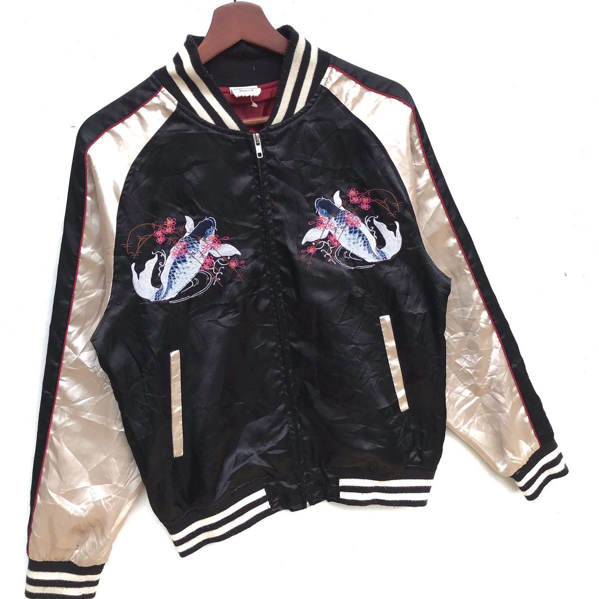 Japanese Brand Sukajan Big Logo Embroidery Amur Carp Breed Jacket Size US M / EU 48-50 / 2 - 2 Thumbnail