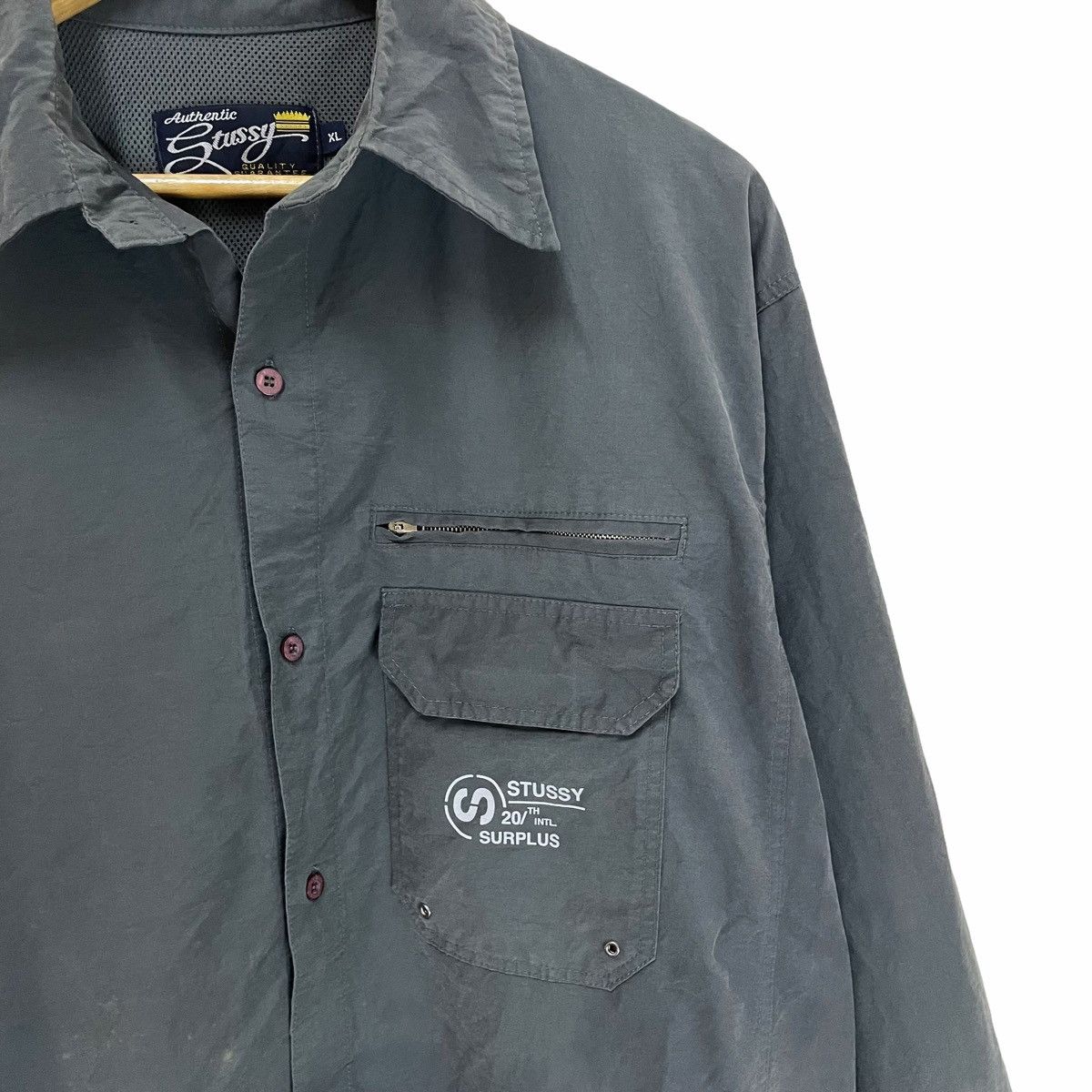 Stussy × Vintage 💥Stussy Button Up Tactical Light Shirt Size US XL / EU 56 / 4 - 5 Thumbnail