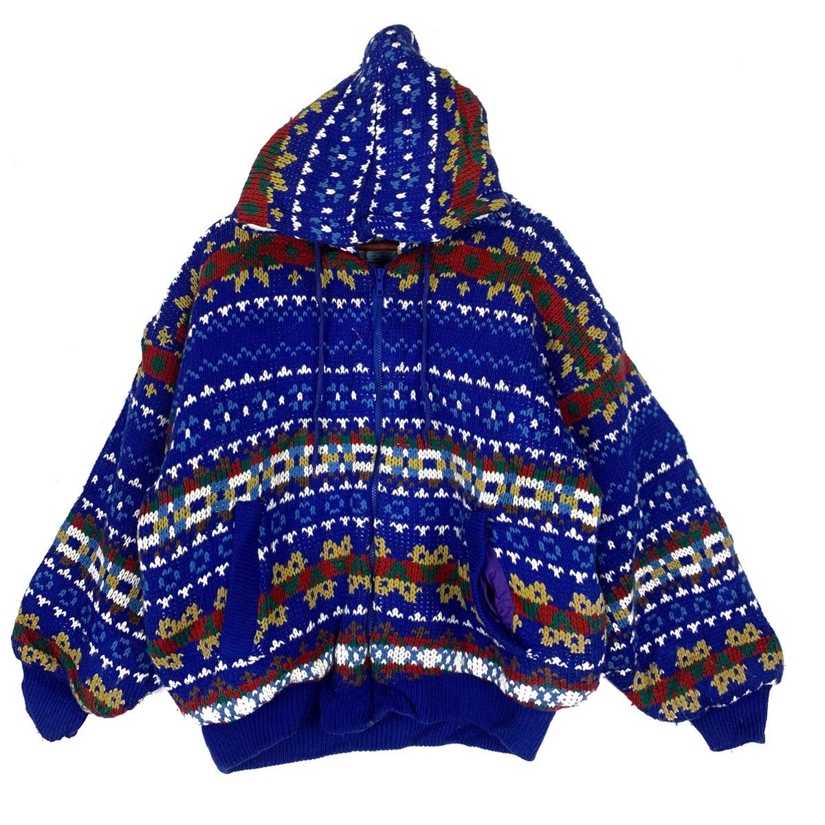 Aran Isles Knitwear Vintage Cheviot Bandana Native Hoodie Knitwear Sweater Size US XL / EU 56 / 4 - 1 Thumbnail