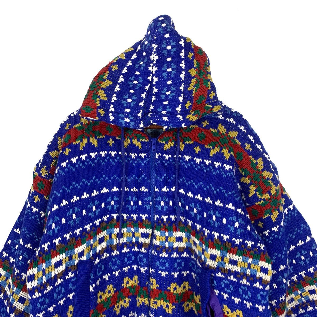 Aran Isles Knitwear Vintage Cheviot Bandana Native Hoodie Knitwear Sweater Size US XL / EU 56 / 4 - 2 Thumbnail