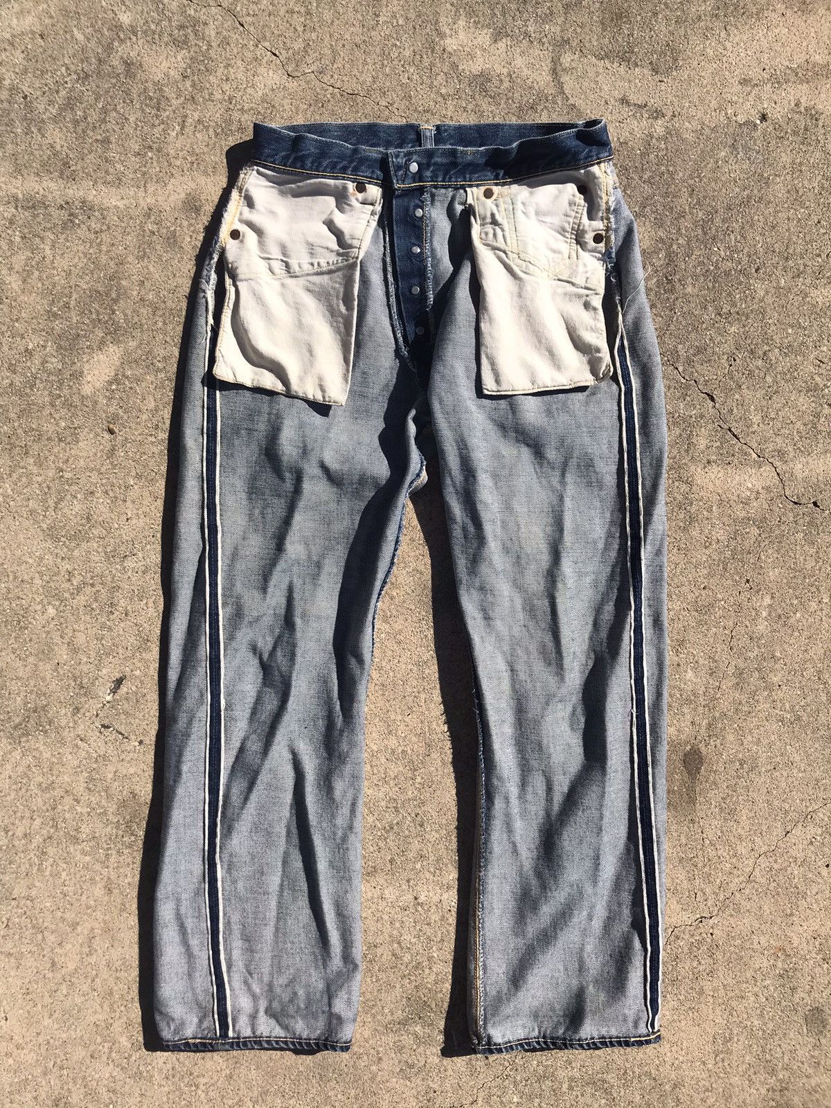 Jeans Vintage Levi’s 501 Big E Selvedge - Taille 28x29, Années 50-60, Véritable Denim USA