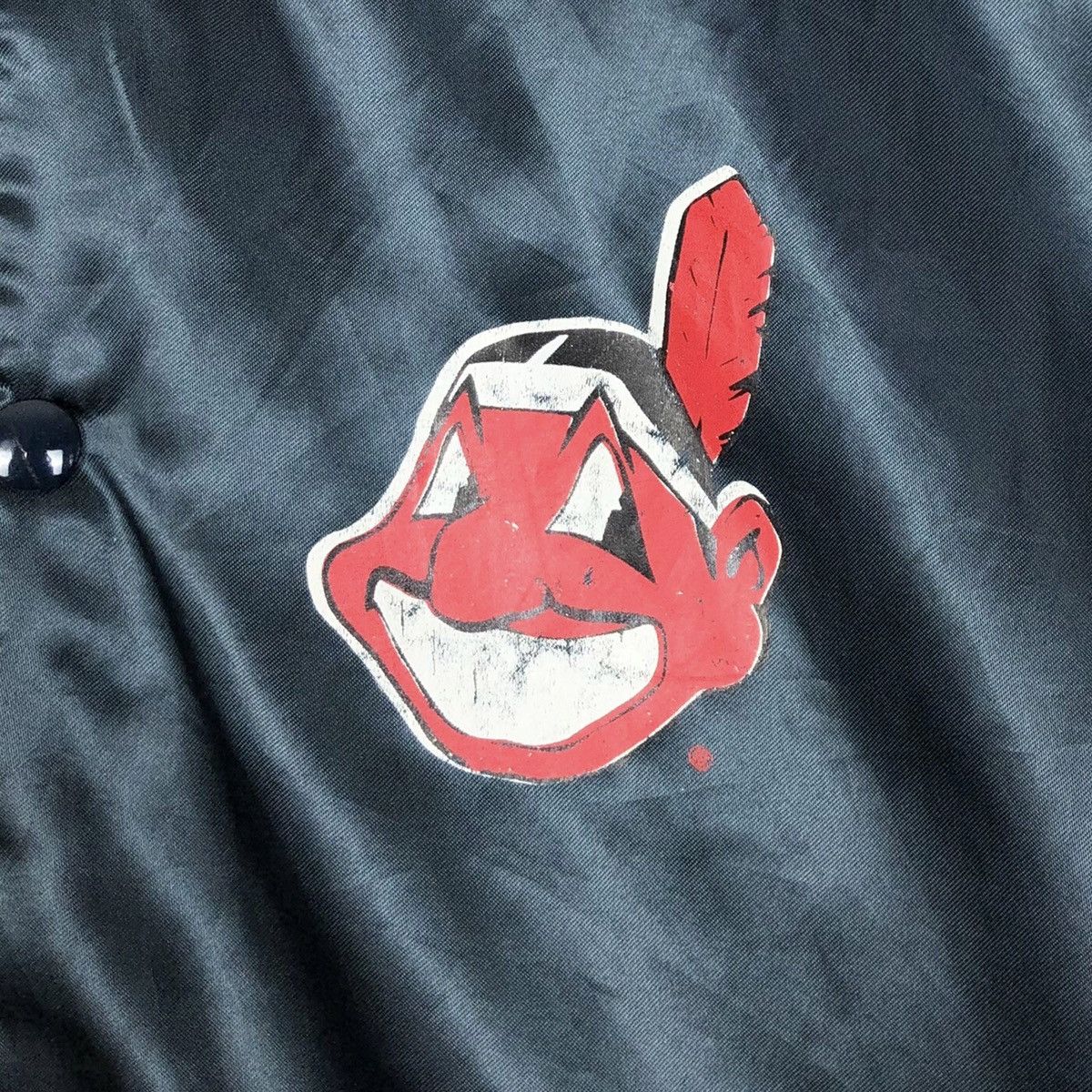 Chalk Line Vintage 90s MLB Cleveland Indians Nylon Varsity Jacket Size US XL / EU 56 / 4 - 10 Thumbnail