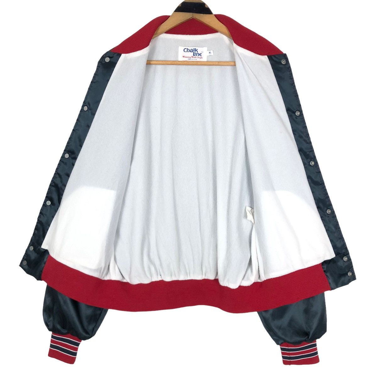 Chalk Line Vintage 90s MLB Cleveland Indians Nylon Varsity Jacket Size US XL / EU 56 / 4 - 12 Thumbnail