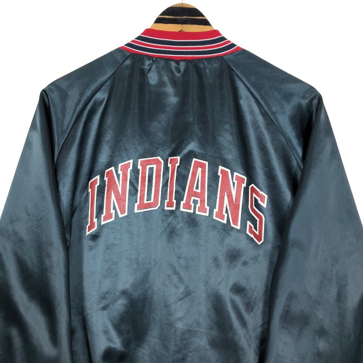 Chalk Line Vintage 90s MLB Cleveland Indians Nylon Varsity Jacket Size US XL / EU 56 / 4 - 13 Thumbnail