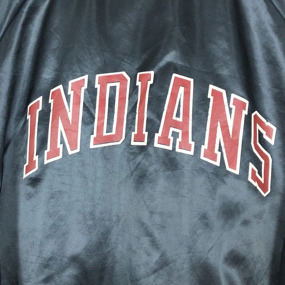 Chalk Line Vintage 90s MLB Cleveland Indians Nylon Varsity Jacket Size US XL / EU 56 / 4 - 14 Thumbnail
