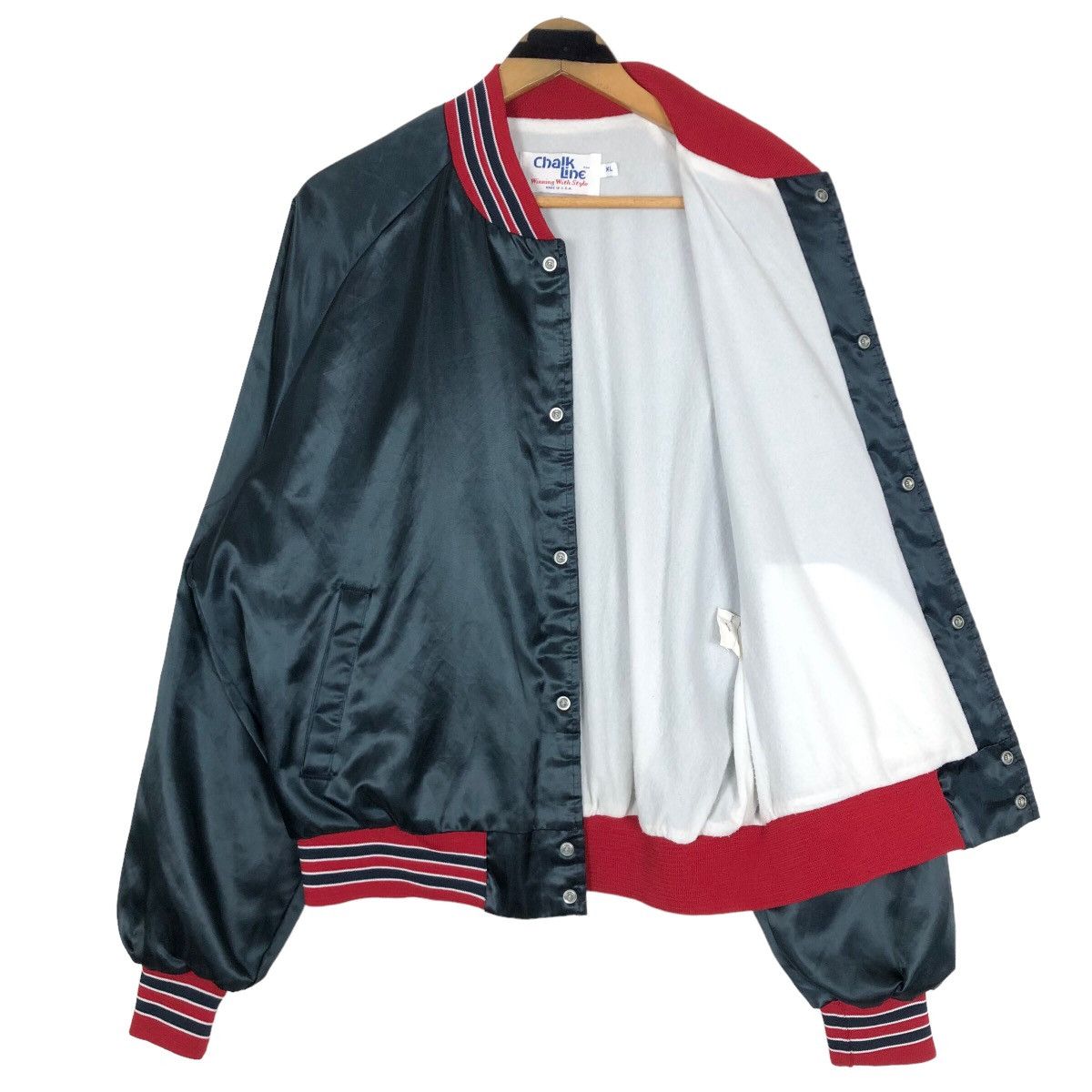 Chalk Line Vintage 90s MLB Cleveland Indians Nylon Varsity Jacket Size US XL / EU 56 / 4 - 11 Thumbnail