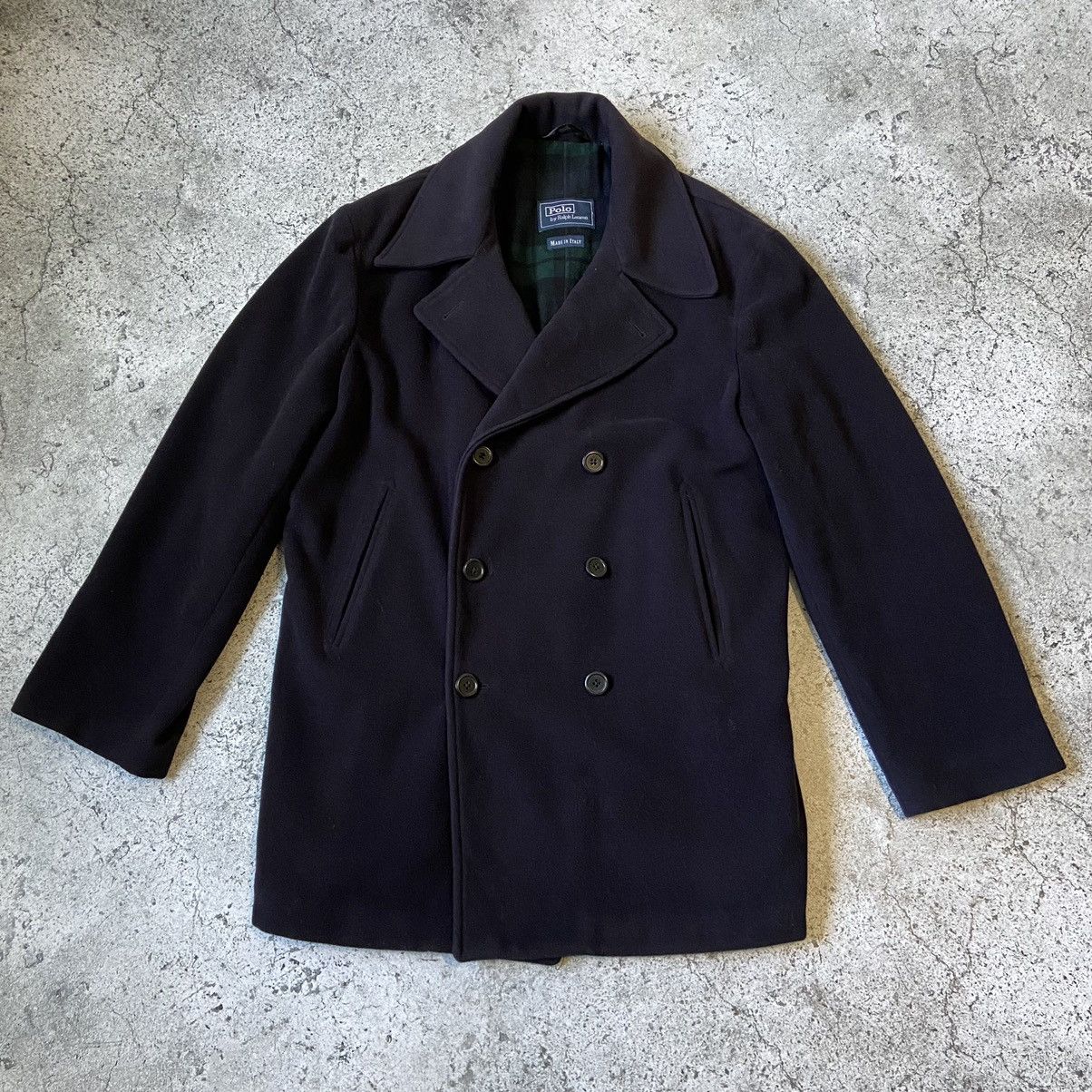 image of Polo Ralph Lauren Ralph Laurent Wool Duffle Double Breasted Coat Jacket in Dark Blue (Size XL)