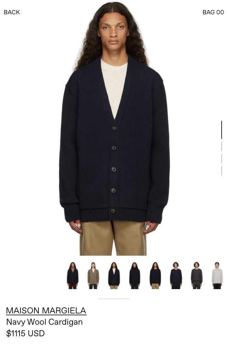 21aw Maison Margiela Icons Elbow patched Oversized Cardigan