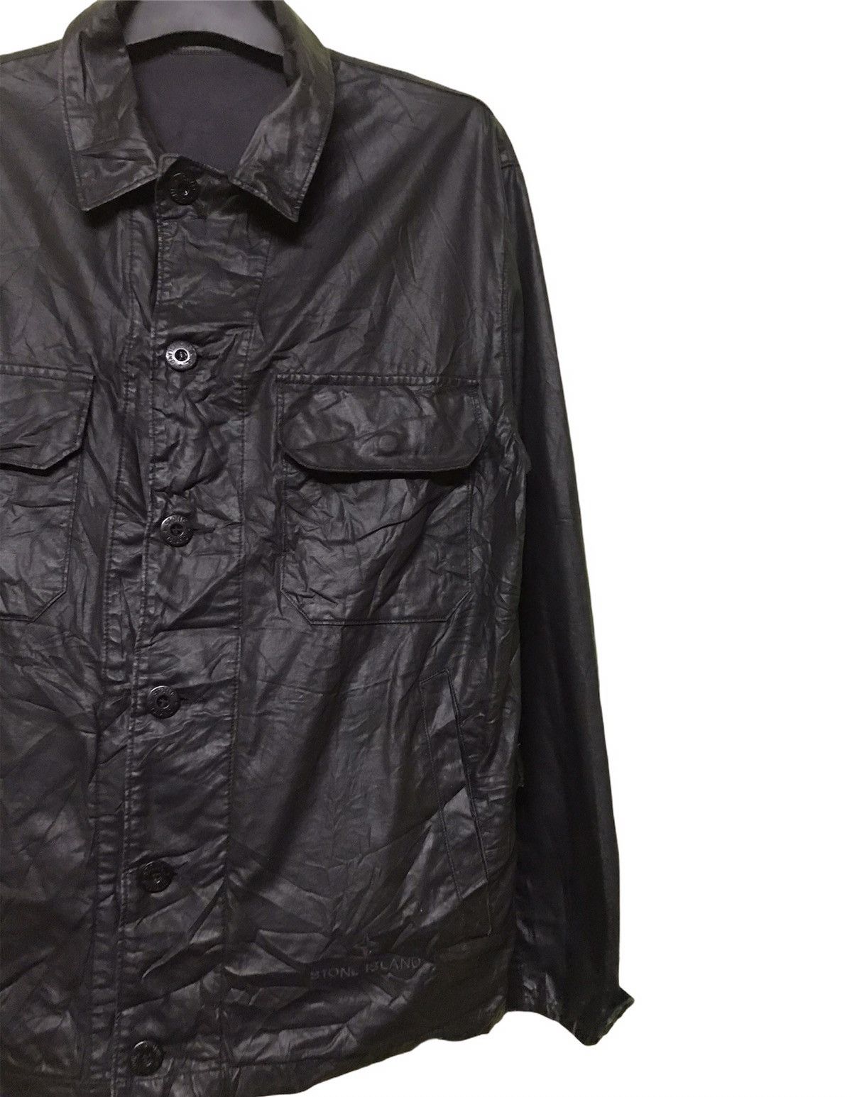 Stone Island 🔥Stone Island Coated Black Painted Style Trucker Jacket Size US S / EU 44-46 / 1 - 2 Thumbnail