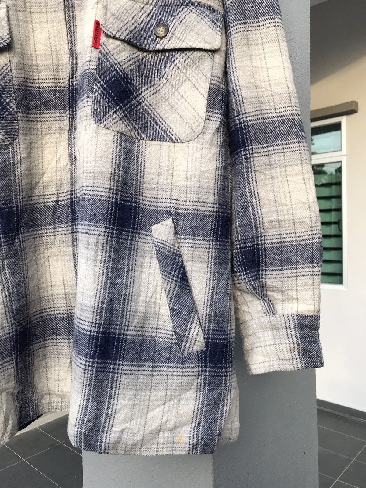 Japanese Brand × Vintage Vintage Lucky Strike Zipper Wool Flannel Size US M / EU 48-50 / 2 - 5 Thumbnail