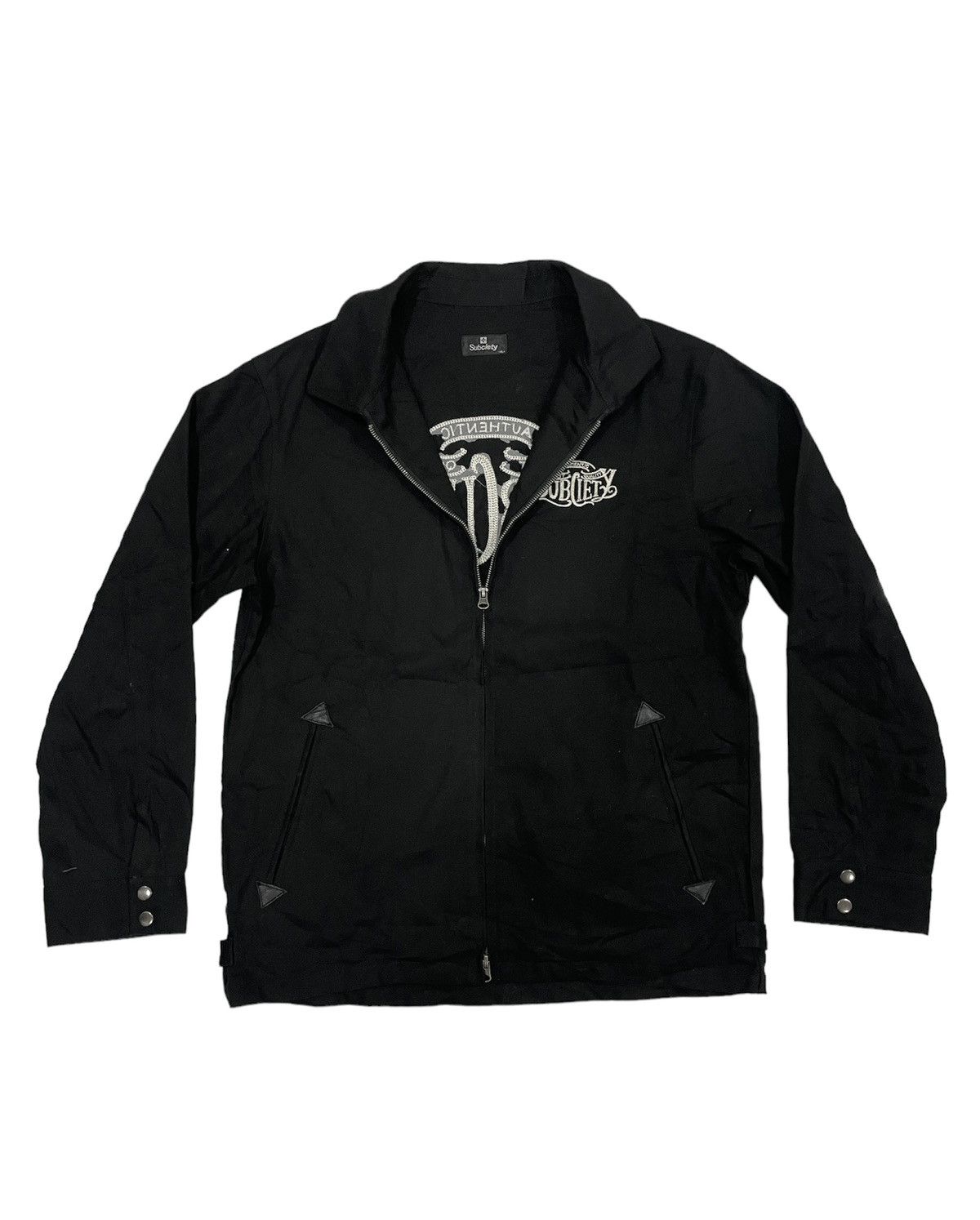 Garment Reproduction of Workers × Japanese Brand Subciety Swing Top Black Cotton Logo Embroidery workwear szL Size US L / EU 52-54 / 3 - 4 Thumbnail