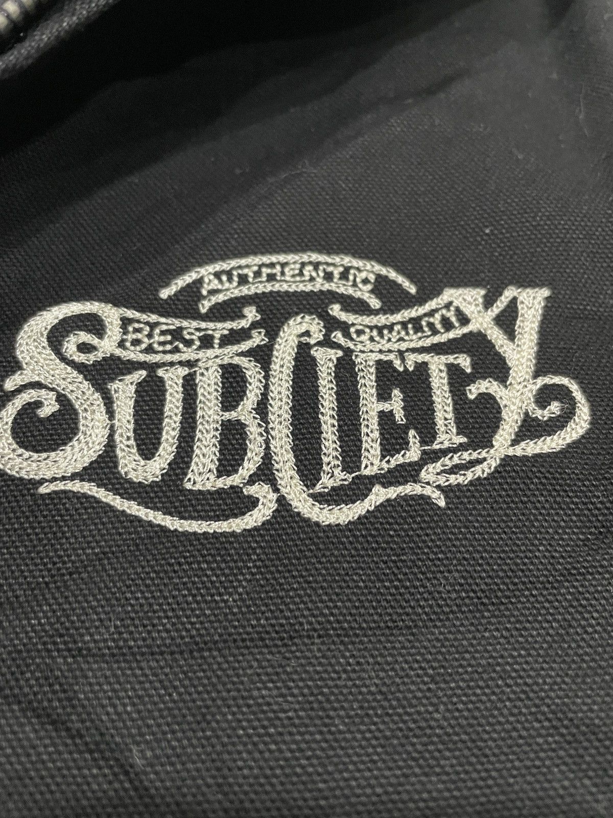 Garment Reproduction of Workers × Japanese Brand Subciety Swing Top Black Cotton Logo Embroidery workwear szL Size US L / EU 52-54 / 3 - 6 Thumbnail