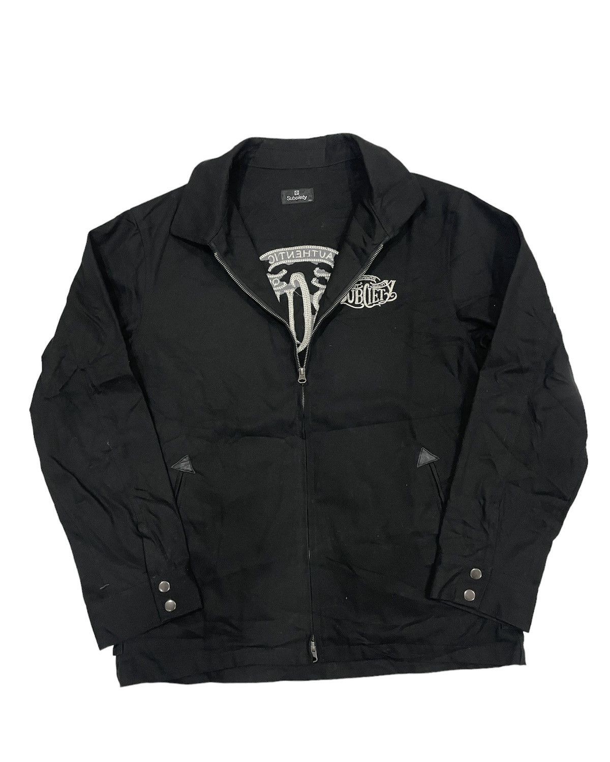Garment Reproduction of Workers × Japanese Brand Subciety Swing Top Black Cotton Logo Embroidery workwear szL Size US L / EU 52-54 / 3 - 2 Thumbnail