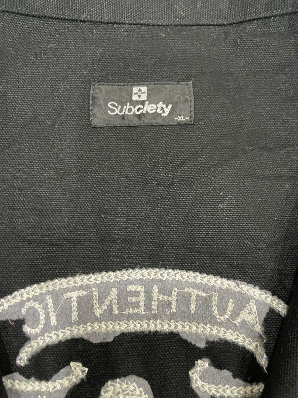 Garment Reproduction of Workers × Japanese Brand Subciety Swing Top Black Cotton Logo Embroidery workwear szL Size US L / EU 52-54 / 3 - 10 Thumbnail