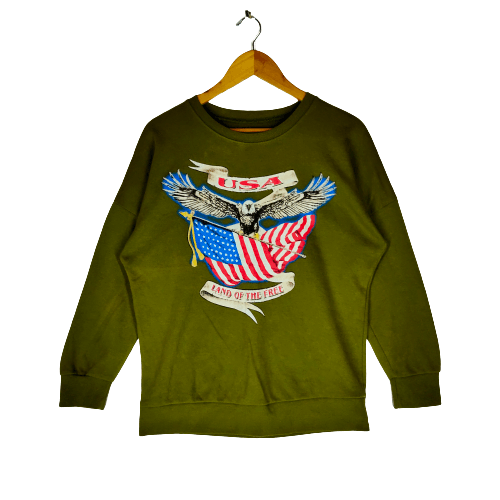 Other USA LAND OF THE FREE Big Eagle Printed Baggy Sweatshirt Size US M / EU 48-50 / 2 - 1 Thumbnail