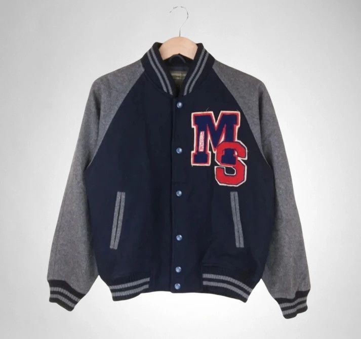 Japanese Brand VTG Mitsumine Embroidery Big Logo Wool Varsity Jacket Size US M / EU 48-50 / 2 - 1 Thumbnail