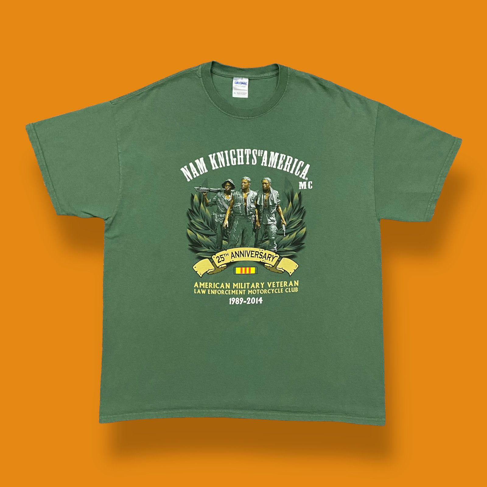 Military Nam Knights Motorcycle Club Shirt 25th Anniversary Graphic