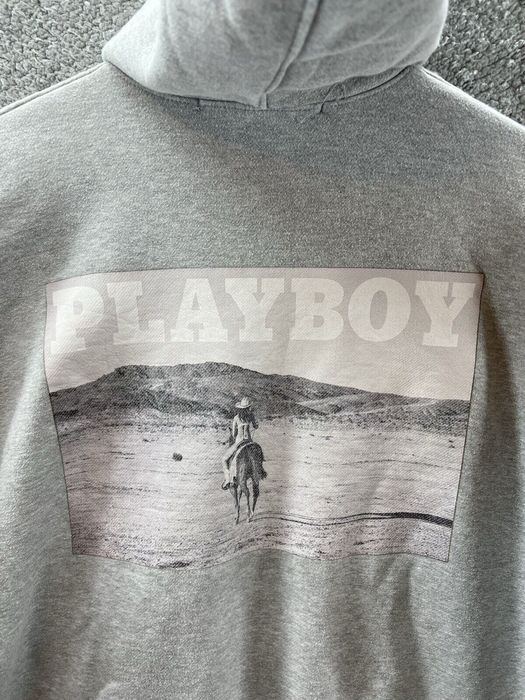 Playboy Missguided Playboy Bunny Heather Gray Cowgirl Horse Hoodie