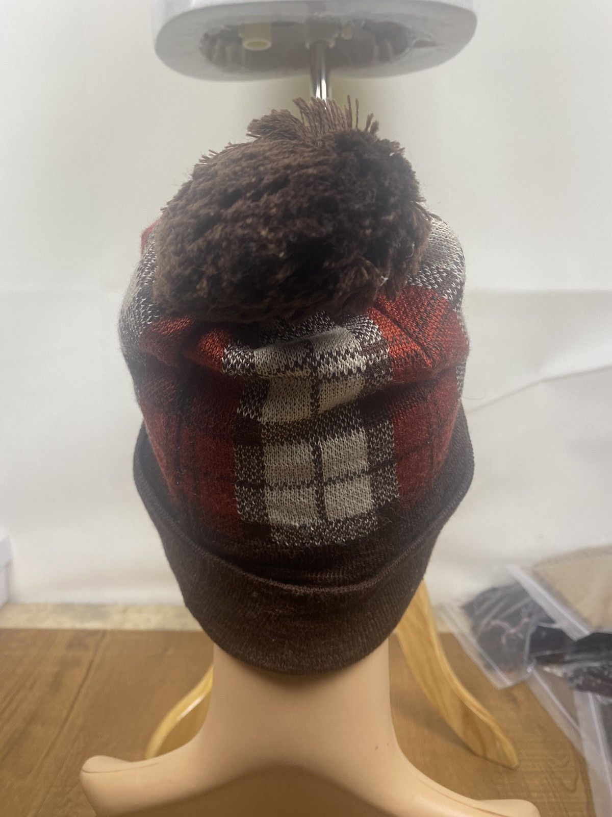 Von Dutch Von Dutch Checked Pom Beanie Winter Hat Size ONE SIZE - 4 Thumbnail