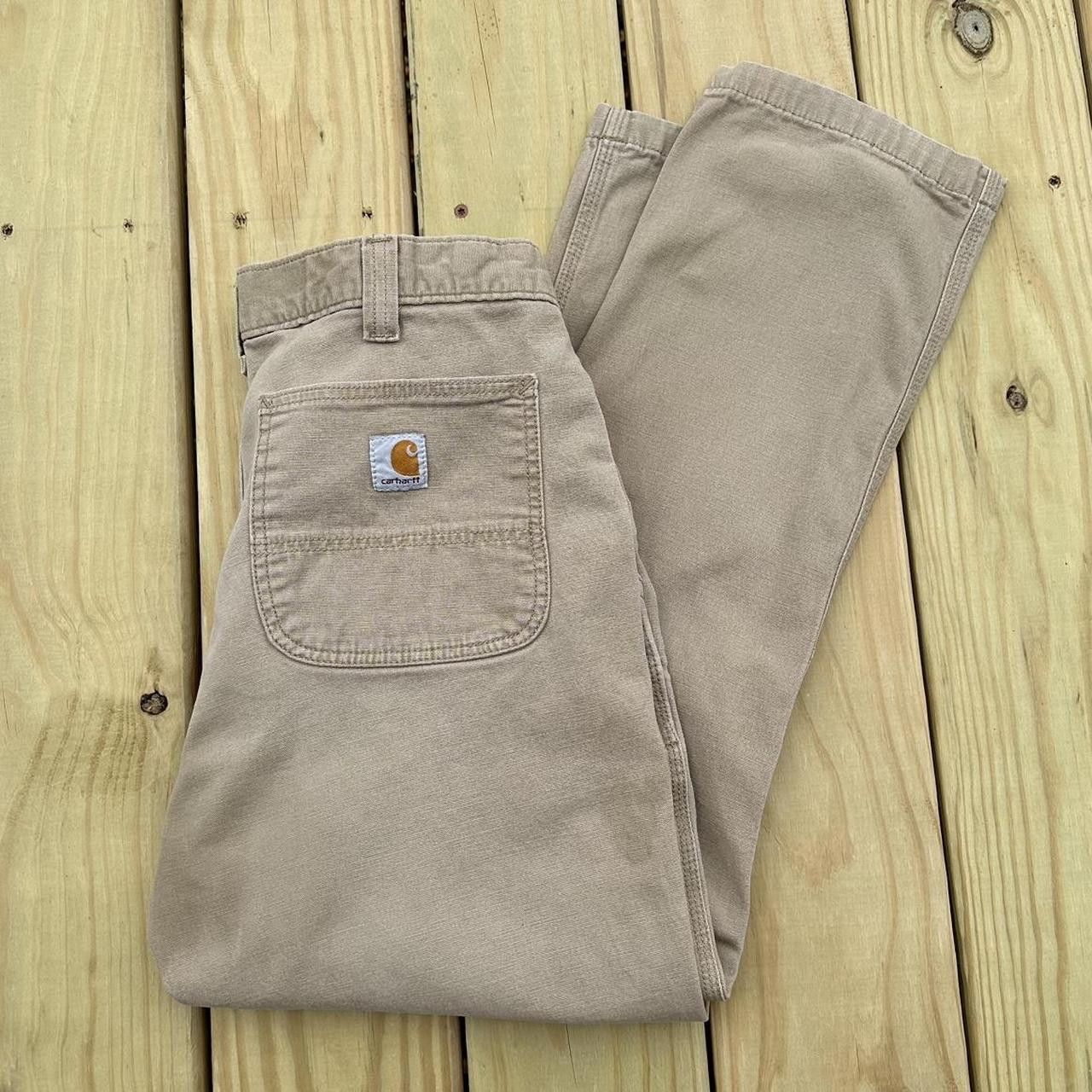 Carhartt carhartt tan work pants cream baggy skater straight Grailed