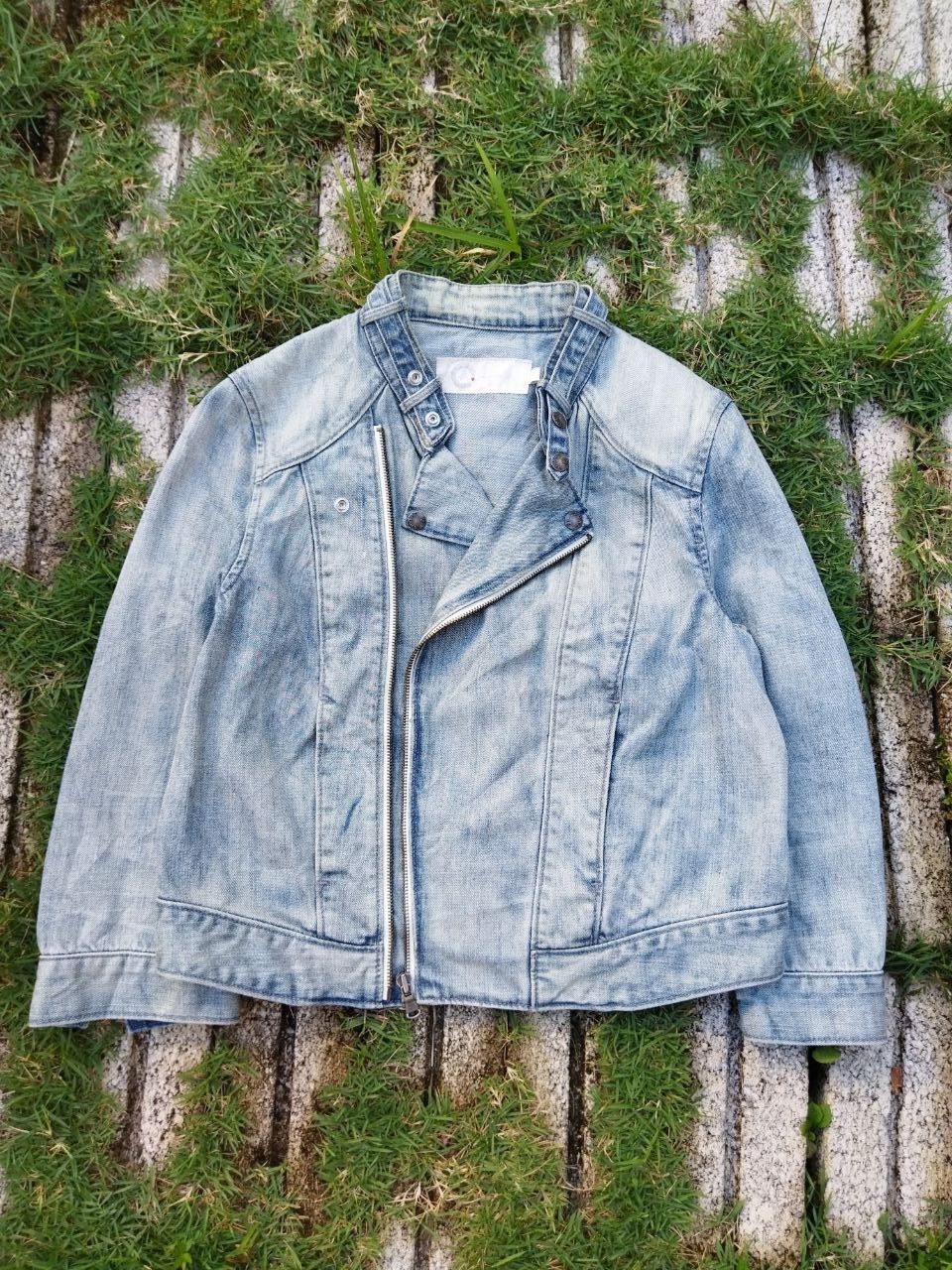agnes b. Agnes B. Cropped Denim Jacket Size S / US 4 / IT 40 - 2 Thumbnail